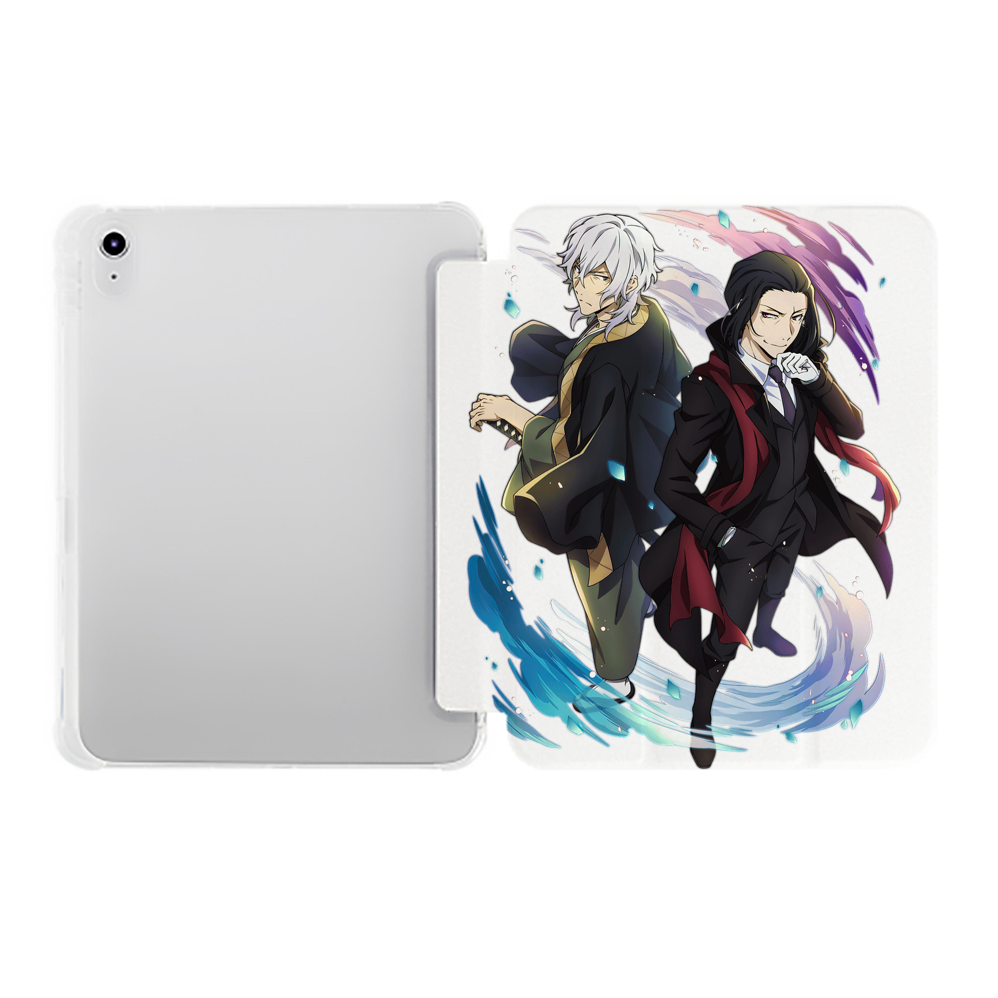 （画像用） 文豪ストレイドッグス Bungo Stray Dogs IPad ケース ペン収納付き 三つ折りスタンド PUレザー×シリコン 対応機種9.5/10.5/10.9インチ